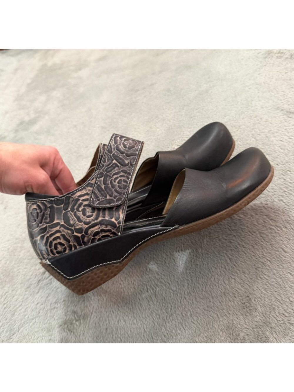 L'artiste By Spring Step Pansy Mary Jane Black Leather Shoes 40 US 9 - Picture 4 of 8